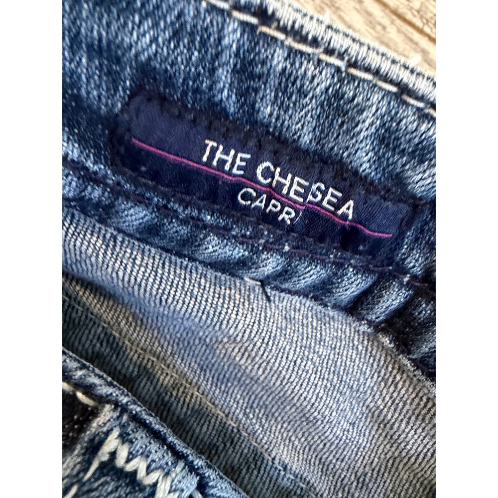 Vigoss Chelsea Capri Jeans 16 x 21 Embellished Distressed Denim 16x21 Jean Crop - Picture 3 of 12